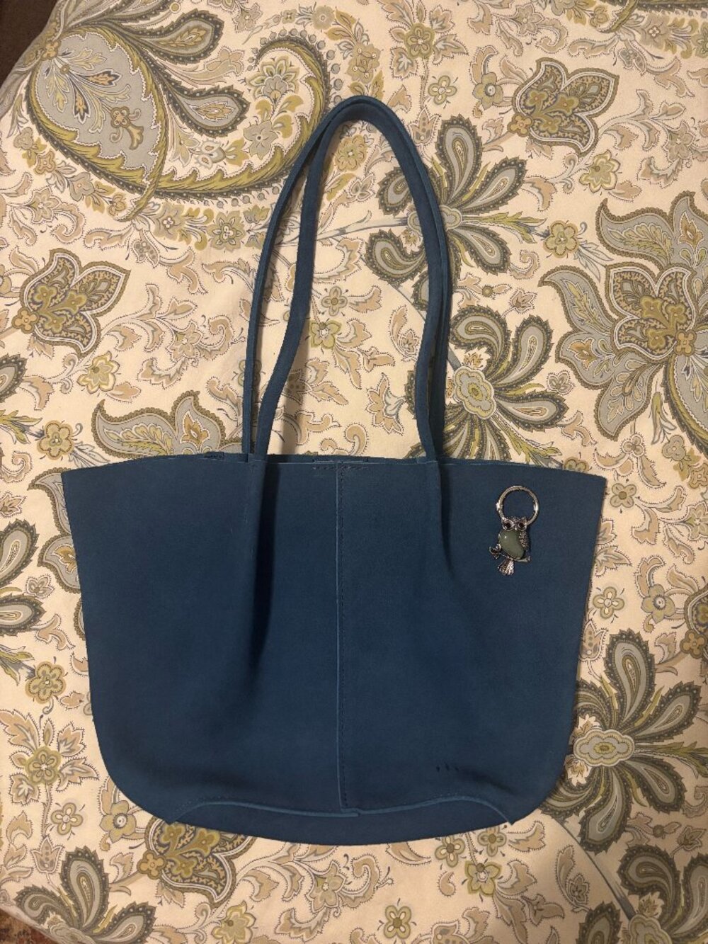 PLG Large Devan Bucket Tote Like New Soft Alaska Blue +  Owl Charm